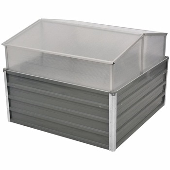 Sera din otel galvanizat, vidaXL, Transparent, 100 x 100 x 85 cm Sera din otel galvanizat, vidaXL, Transparent, 100 x 100 x 85 cm