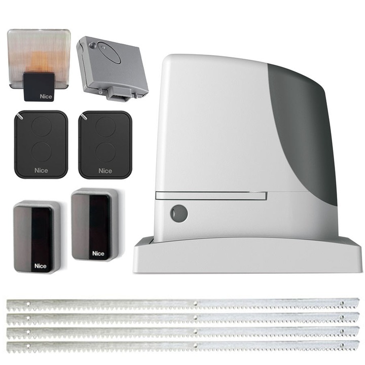 Kit automatizare poarta culisanta Nice RUN1800KIT FULL, 1800 kg, 230V, complet cu accesorii