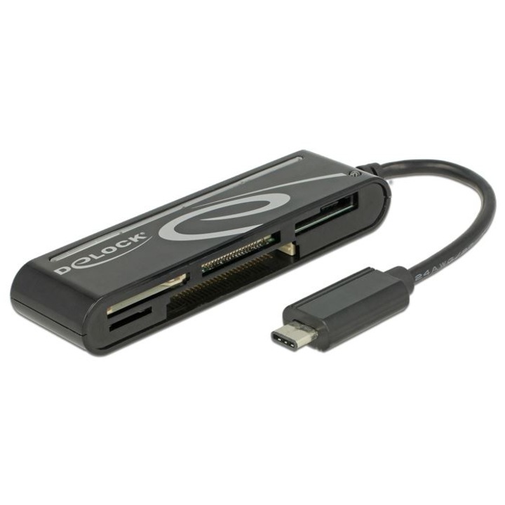 Delock USB 2.0 kártyaolvasó USB Type-C bementi csatlakozóval 5 nyílással (DL-91739)