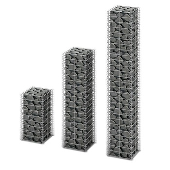 Set de 3 cosuri piatra, gabioane, vidaXL Set de 3 cosuri piatra, gabioane, vidaXL