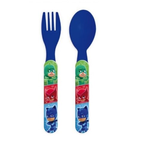 Set mic dejun 2 tacamuri plastic PJ Masks albastru
