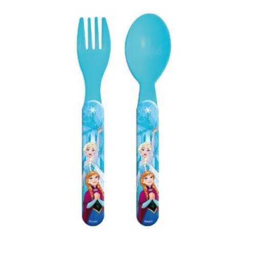 Set mic dejun 2 tacamuri plastic Frozen albastru