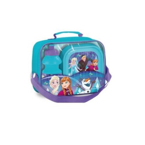 Set pranz Frozen geanta + cutie + sticla plastic 400 ml bleu