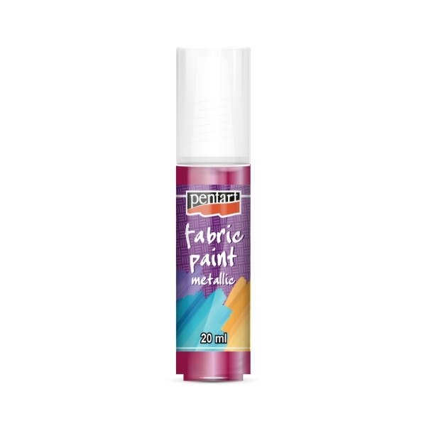 Vopsea metalizata pentru textile pe baza de apa Pentart - pink, 20 ml
