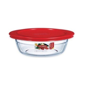 Vas termorezistent rotund cu capac plastic 0.35 l pentru Gatire & Pastrare cantitate mica, Arcuisine Vas termorezistent rotund cu capac plastic 0.35 l pentru Gatire & Pastrare cantitate mica, Arcuisine