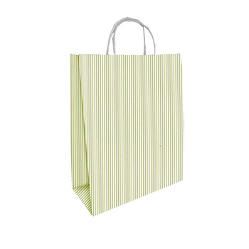 Pungi Cadou din Hartie Alba cu Dungi Crem, 24x9.5x29.5 cm, 100 buc/set - Sacosa Alba Imprimata cu Maner de Sfoara pentru Cadouri Pungi Cadou din Hartie Alba cu Dungi Crem, 24x9.5x29.5 cm, 100 buc/set - Sacosa Alba Imprimata cu Maner de Sfoara pentru Cadouri