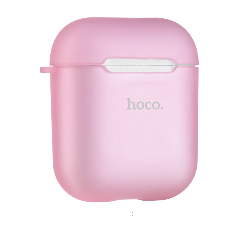 Husa AirPods 1, AirPods 2 - Hoco, protectoare slim din silicon fin si moale, culoare Roz
