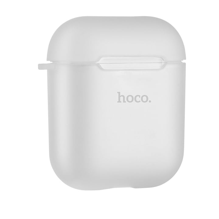 Husa AirPods 1, AirPods 2 - Hoco, protectoare slim din silicon fin si moale, culoare Alb