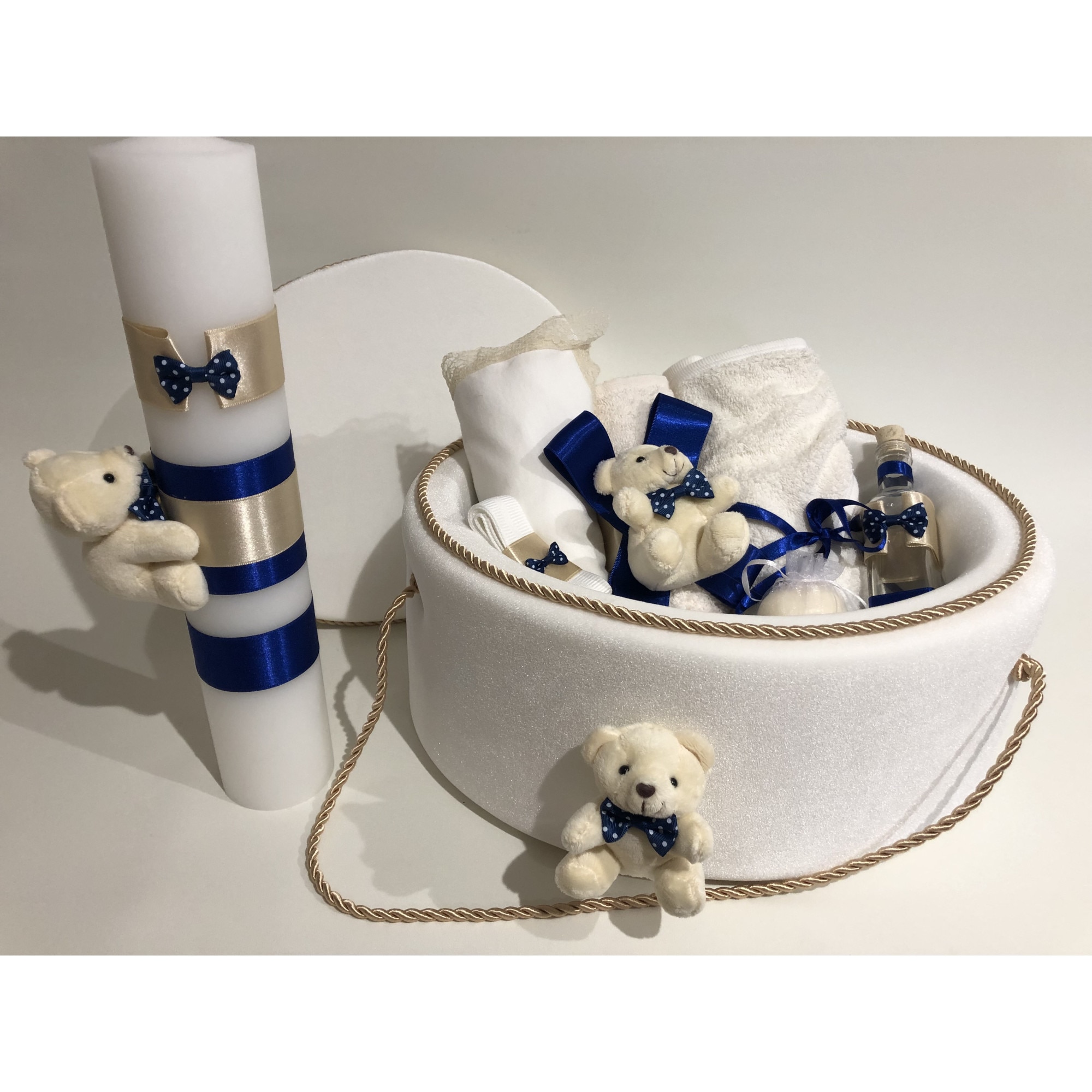 Trusou botez la cufar din catifea si lumanare id:142 model Ola Baby