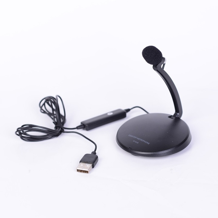Mикрофон за Компютър Royal SF-911B USB, USB порт, 1.5 метра кабел, стойка за бюро, щипка за дреха, черен