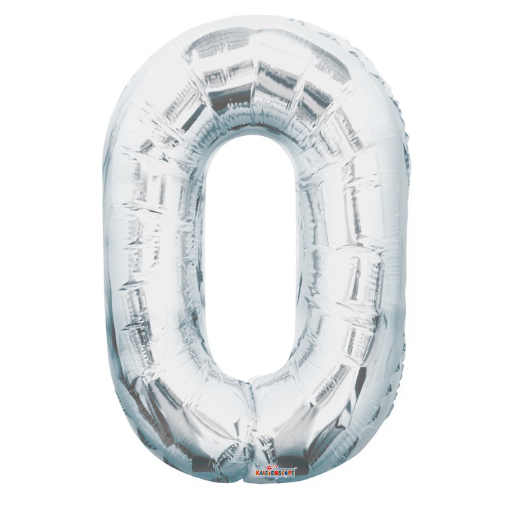 Balon folie, cifra mare 0, argintiu, 86 cm - Conver USA