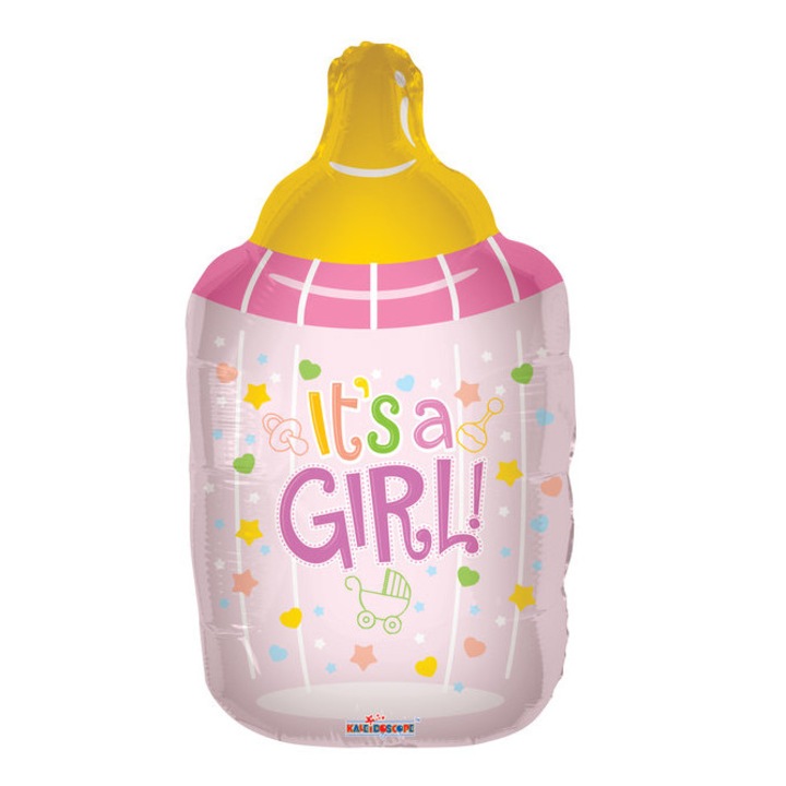 Balon folie - Biberon It's a Girl, Roz, 91 cm - Conver USA