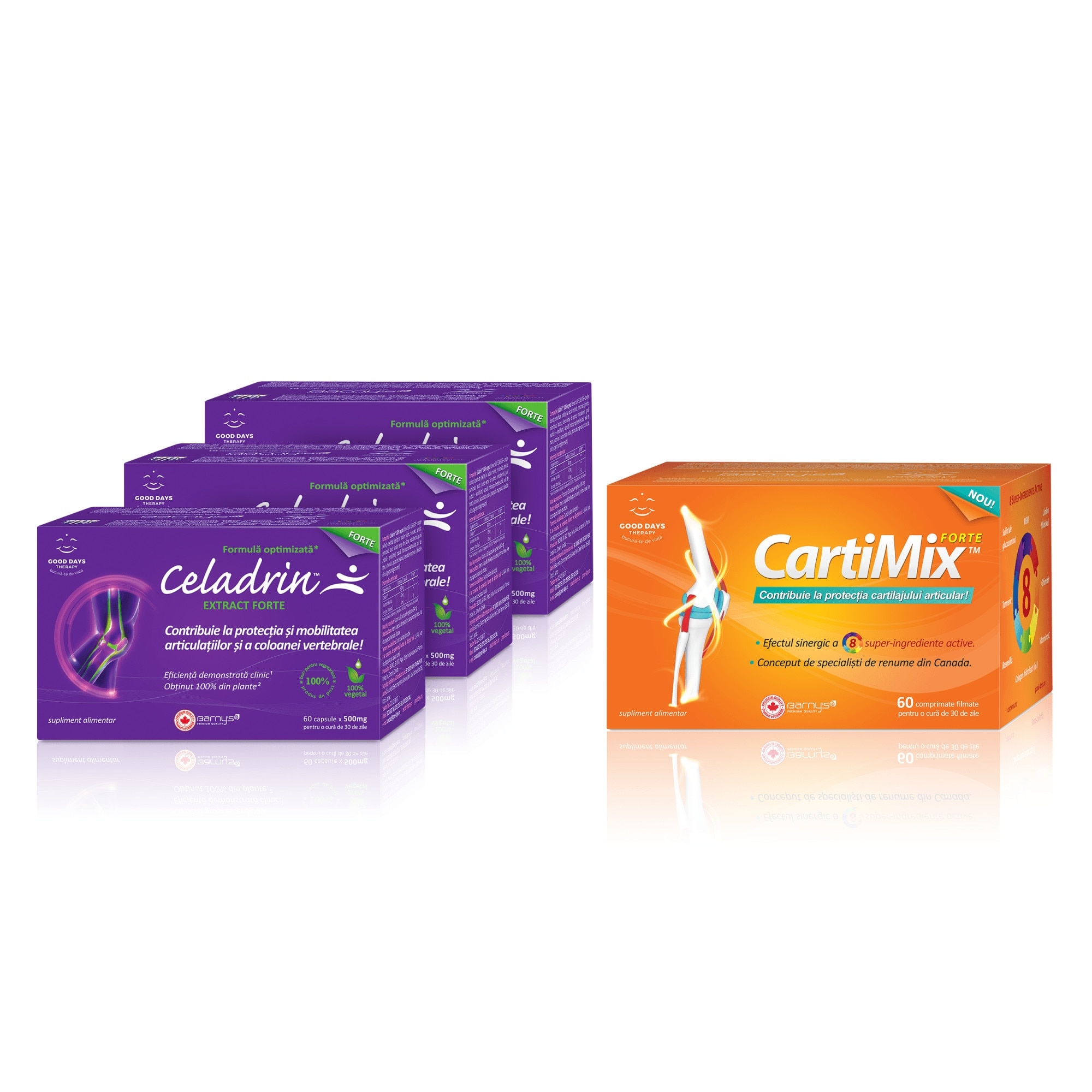 Pachet Articulatii Forte 3 X Celadrin Extract Forte 60cps + Cartimix Forte 60cpr