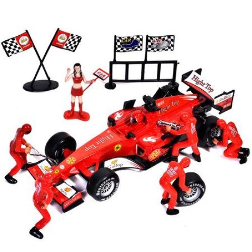 Masina iMK® de Formula1 cu Pit Stop Crew si sunete realiste, 20 cm