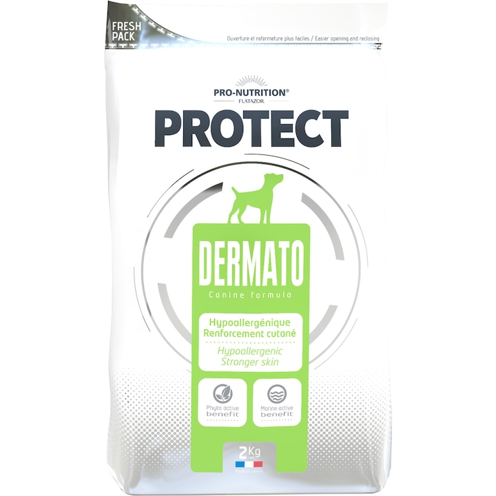 Hipoallergén eledel kutyáknak, Flatazor Protect Dermato, 2 kg