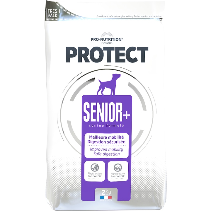 Teljes értékű táp sovány kutyáknak, Flatazor Protect Senior+, 2 kg
