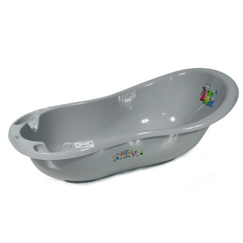 Cadita Lorelli cu Dop de Scurgere si Baza Antialunecare 100 cm, Little Bear Grey