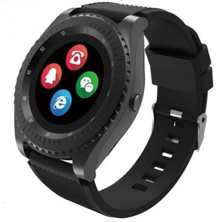 Смарт часовник Viva Z3 с Bluetooth, SIM карта, черен