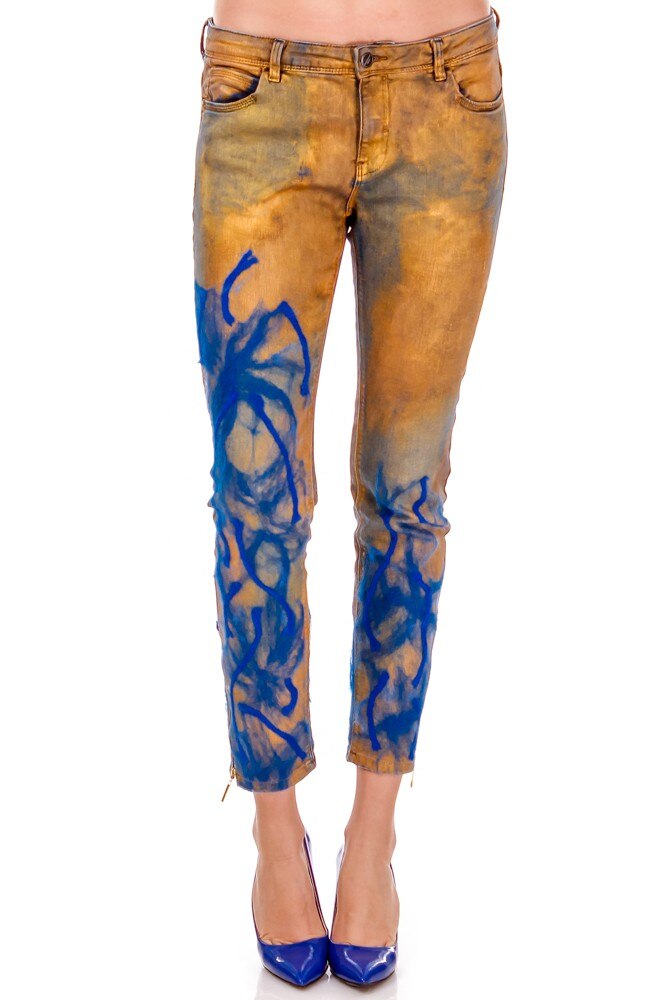 Pantalon denim auriu Liza Panait P-37E