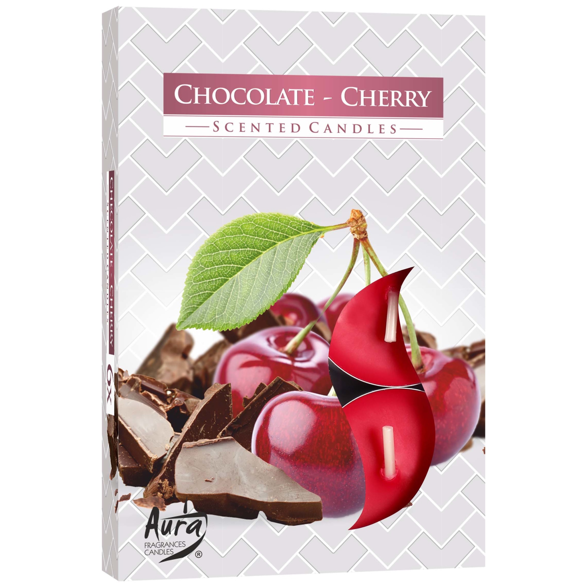 Lumanare ornamentala parfumata Bispol Chocolate - Cherry 6buc