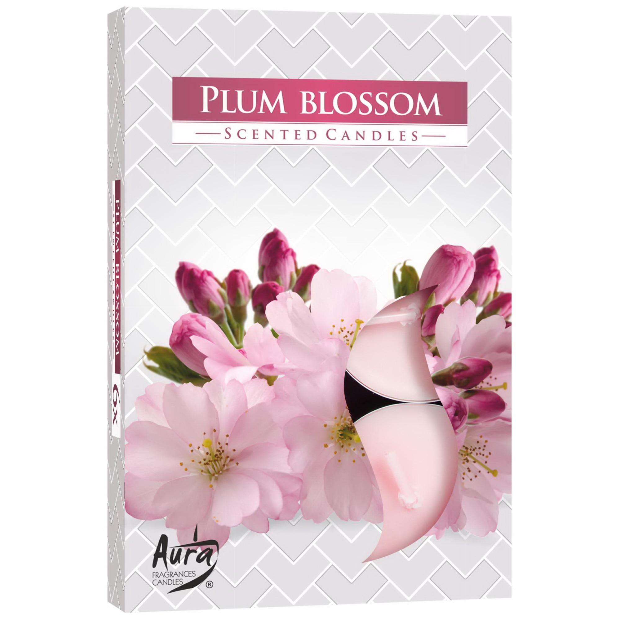 Lumanare ornamentala parfumata Bispol Plum Blossom 6buc