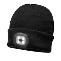 Caciula neagra cu LED reincarcabil, unisex, marime universala, compatibila cu masina de spalat, baterie detasabila, incarcare USB