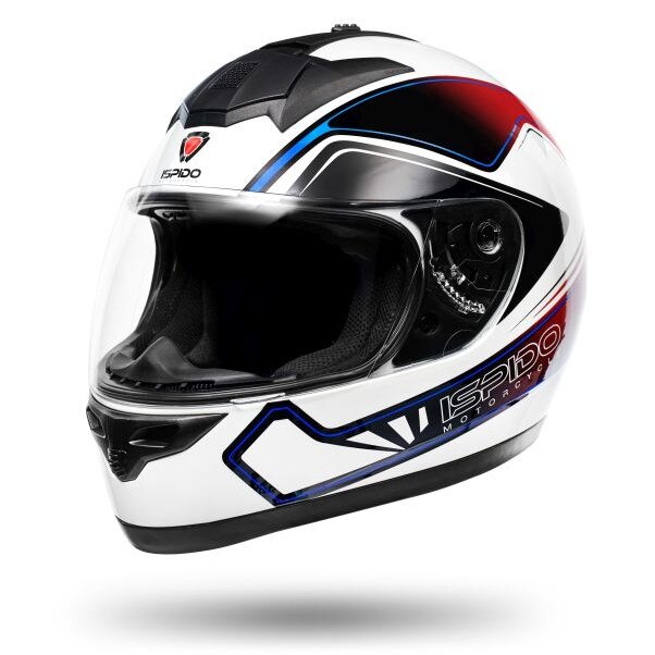 Casca moto Ispido Zonda, albastru/rosu/alb, marime L