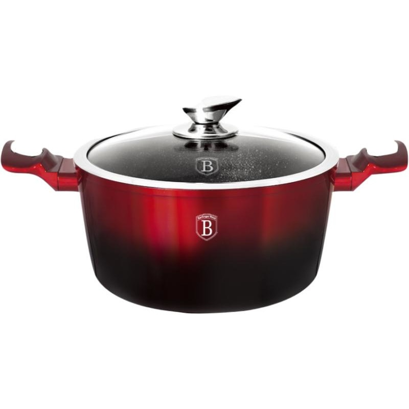 Cratita cu capac 20 cm Black Burgundy Metallic Line Berlinger Haus BH 1627