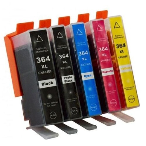 364XL Set 5 cartuse cerneala compatibile pentru HP Photosmart B109N, B8553,C6383,C5383, Photo Black, Black, Cyan, Magenta, Yellow