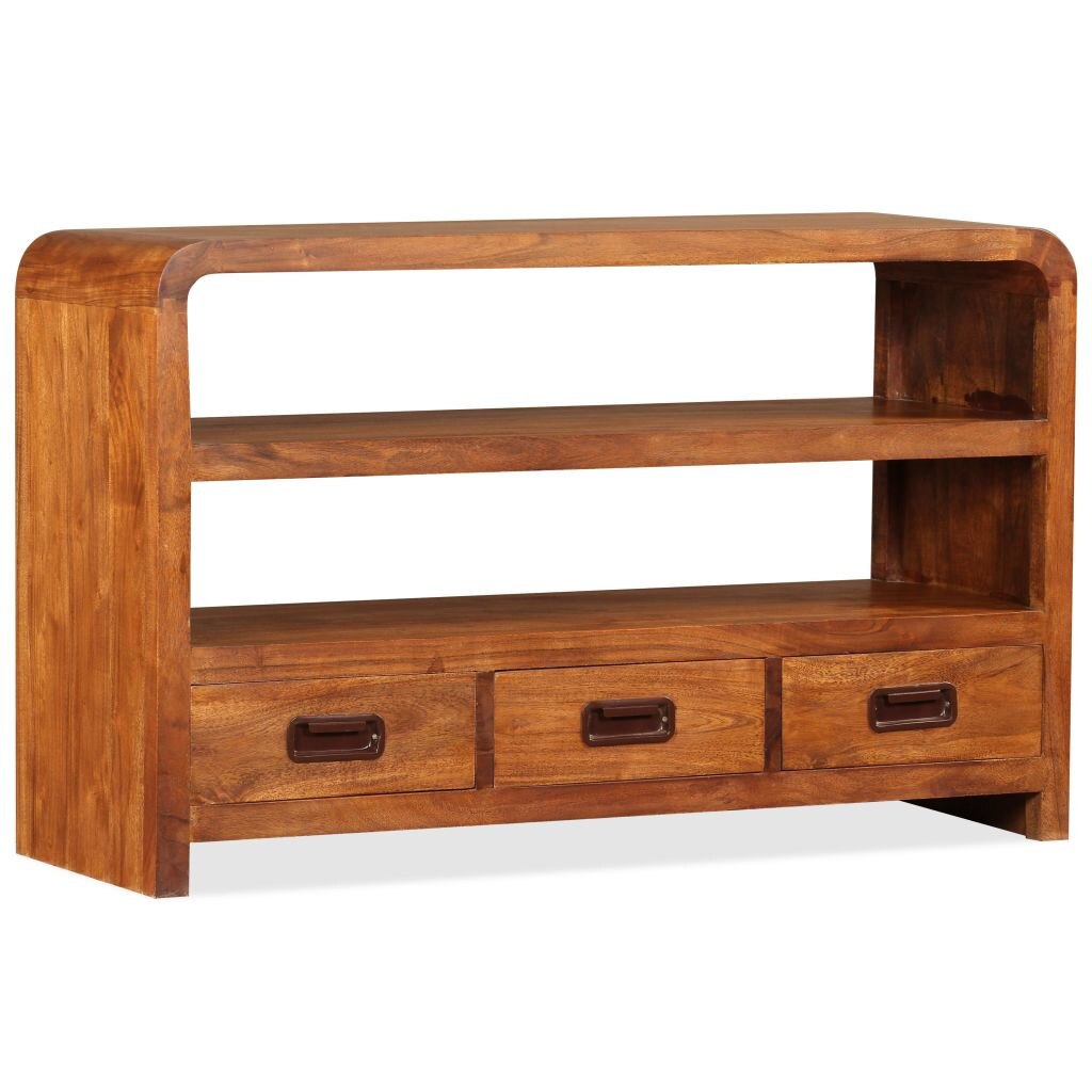 Comoda TV din lemn de salcam, vidaXL, Maro, 90x30x55 cm