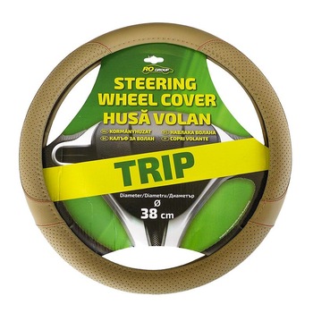 Husa volan Rogroup Trip, din piele ecologica, bej Husa volan Rogroup Trip, din piele ecologica, bej