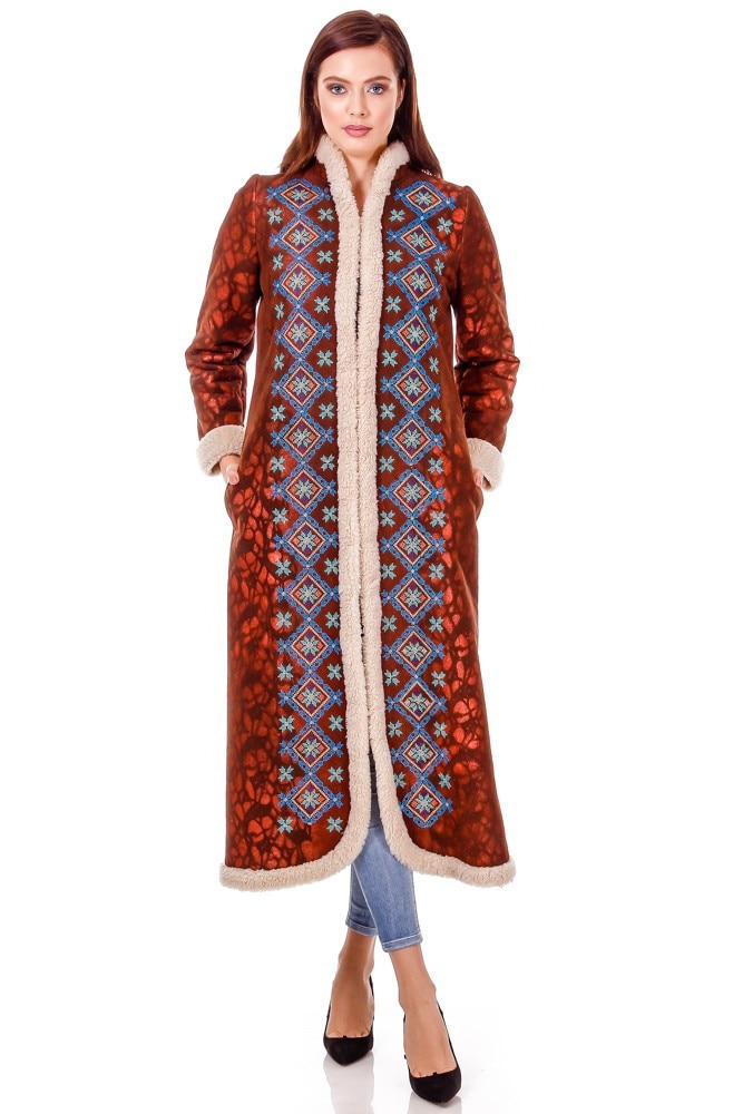 Jacheta piele ecologica maro Liza Panait P-35E