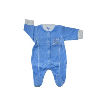 Salopeta cu maneca lunga bebelusi Pifou Model 6A, Albastru, 62 Salopeta cu maneca lunga bebelusi Pifou Model 6A, Albastru, 62