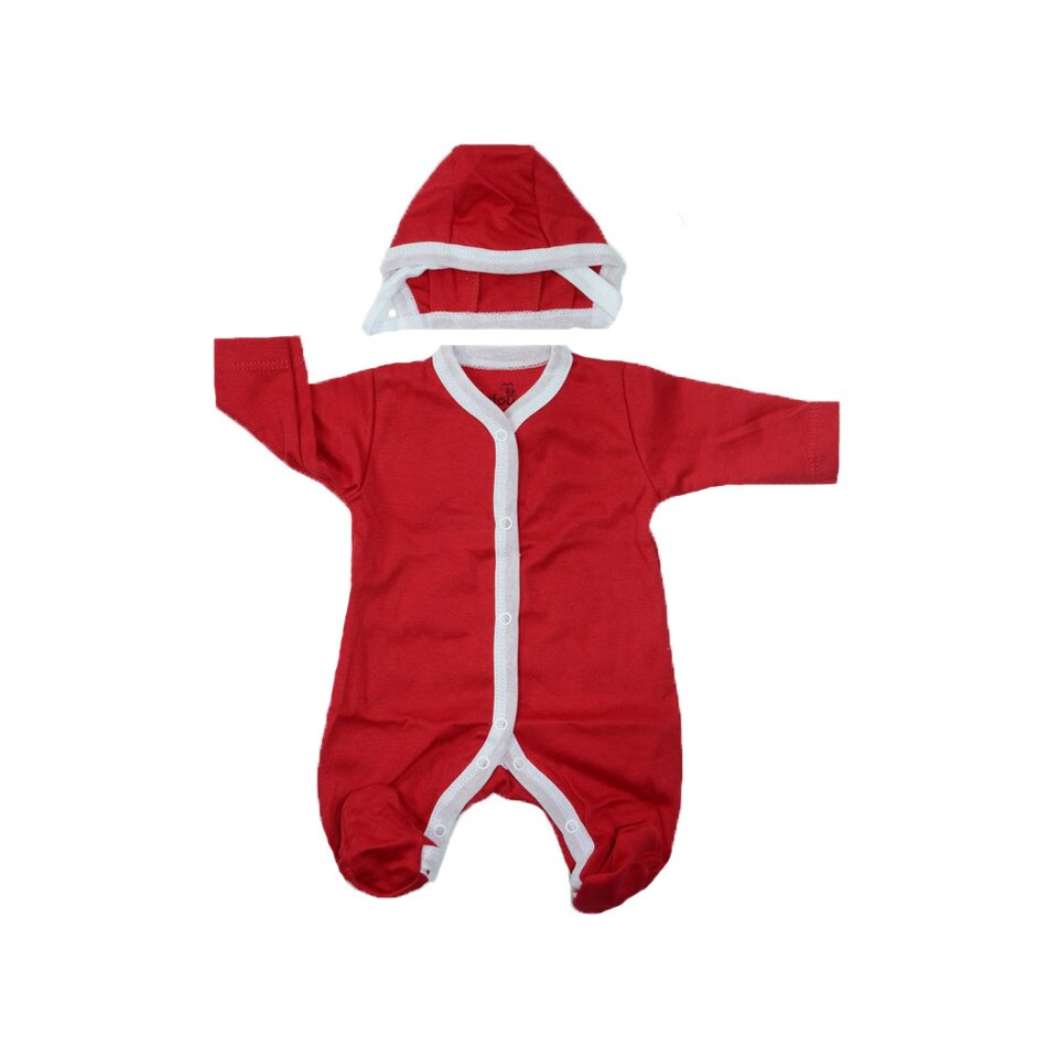 Salopeta cu maneca lunga si caciula fetite Pifou Model 27R-1, Rosu, 46