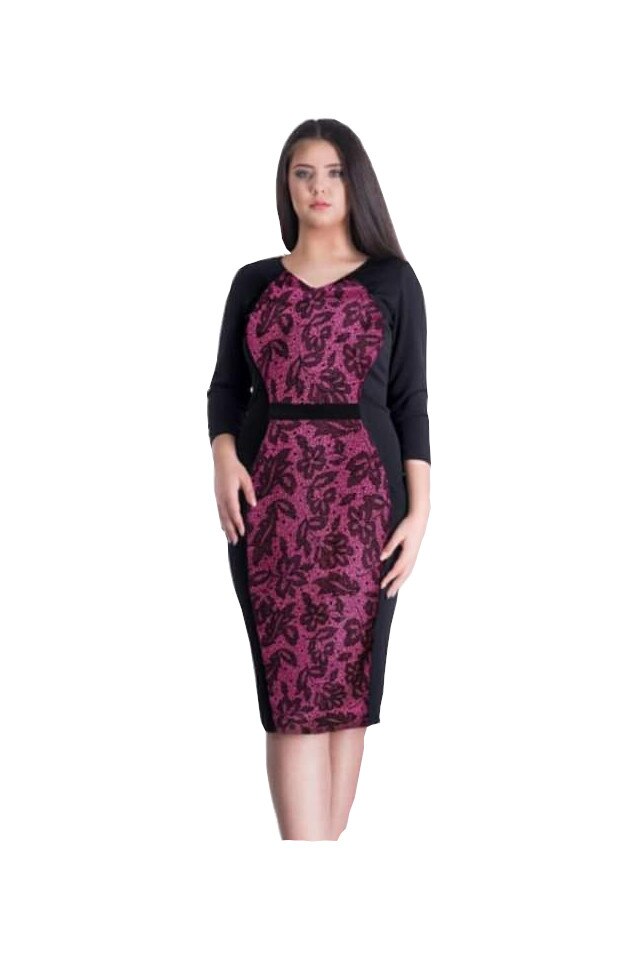 Rochie Magda, Negru/Roz, 50 Eu