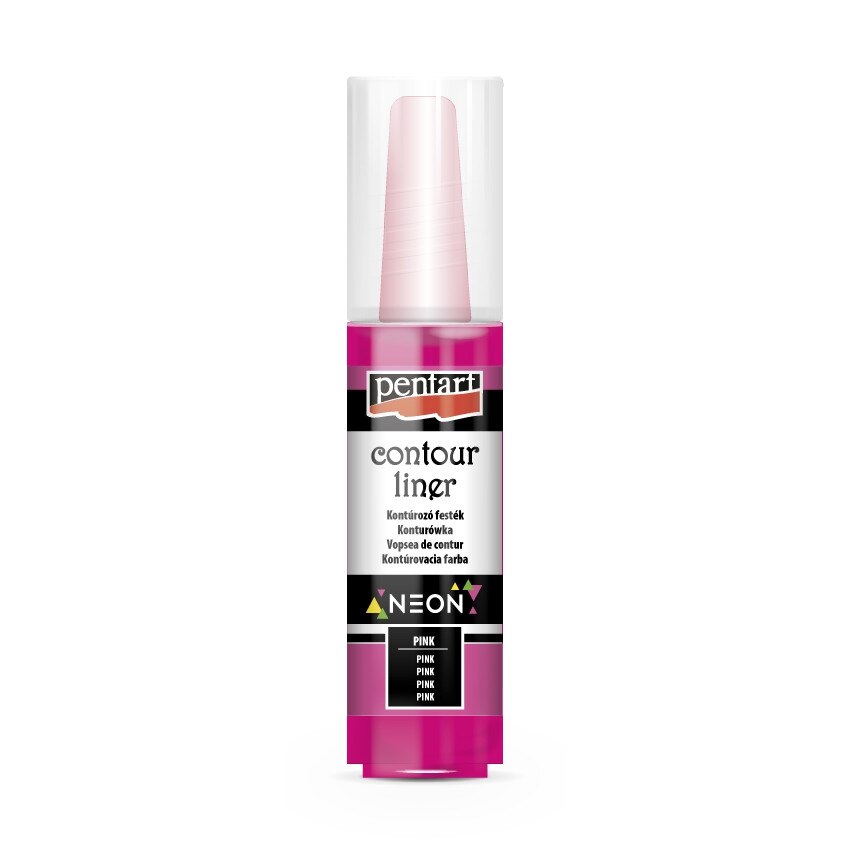 Vopsea contur universal NEON Pentart - pink fosforescent, 20 ml