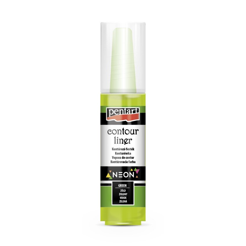Vopsea contur universal NEON Pentart - verde fosforescent, 20 ml