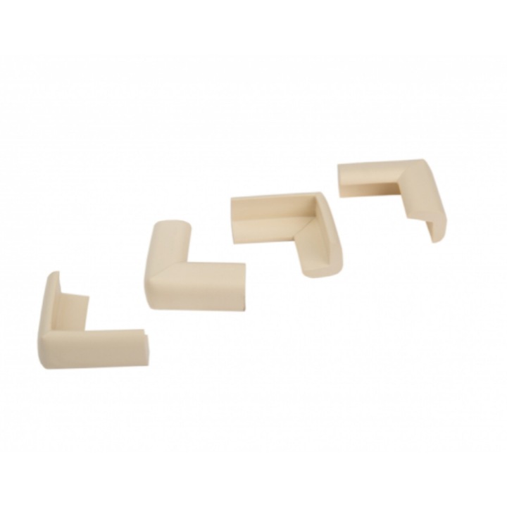 Set 4 bucati, Empria, subtiri protectii colturi mobilier, 2.3x0.9x5 cm, Crem