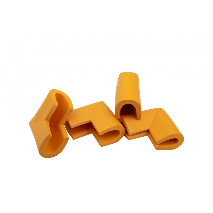 Empria U alakú sarokvédő készlet, 4 db, 3,5x0,7x6 cm, narancssárga