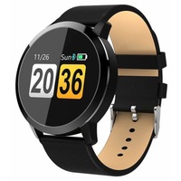 smartwatch si bratara fitness smart quasar 8 cu monitorizare puls pasi  calorii  notificare mesaje  ip67 waterproof  bratara de piele ecologica neagra  culoare negru imagen 26_0_
0