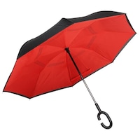 Umbrela Flipped Hands Free, rosu/negru, deschidere inversa, Ø109 cm