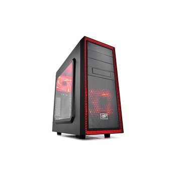 Carcasa Deepcool ATX Mid-Tower, 2* 120mm RED LED fan (incluse), side window, front audio & 1x USB 3.0, 1x USB 2.0 Carcasa Deepcool ATX Mid-Tower, 2* 120mm RED LED fan (incluse), side window, front audio & 1x USB 3.0, 1x USB 2.0
