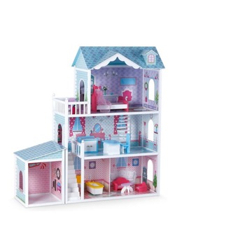 Casuta de papusi Deluxe Villa, din lemn, cu mobilier inclus Casuta de papusi Deluxe Villa, din lemn, cu mobilier inclus
