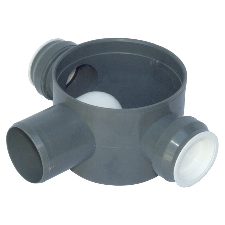 Sifon pardoseala cu 2 intrari de 40 ,stanga si dreapta,cu iesire laterala de 50,cu Inaltator 110x110 Gratar Inox