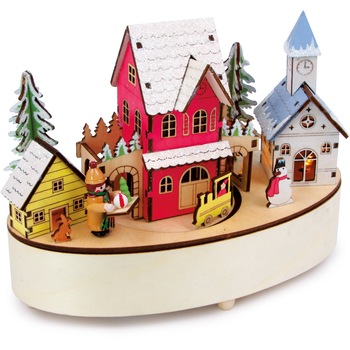 Cutie muzicala si lampa, mini oras, iarna Cutie muzicala si lampa, mini oras, iarna