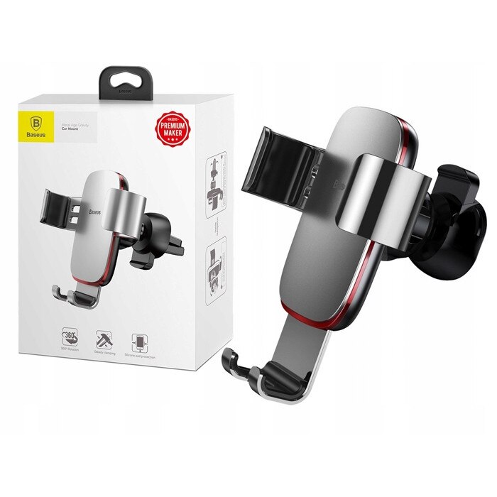 Suport auto pentru telefon Baseus, Ventuza, Negru/Argintiu