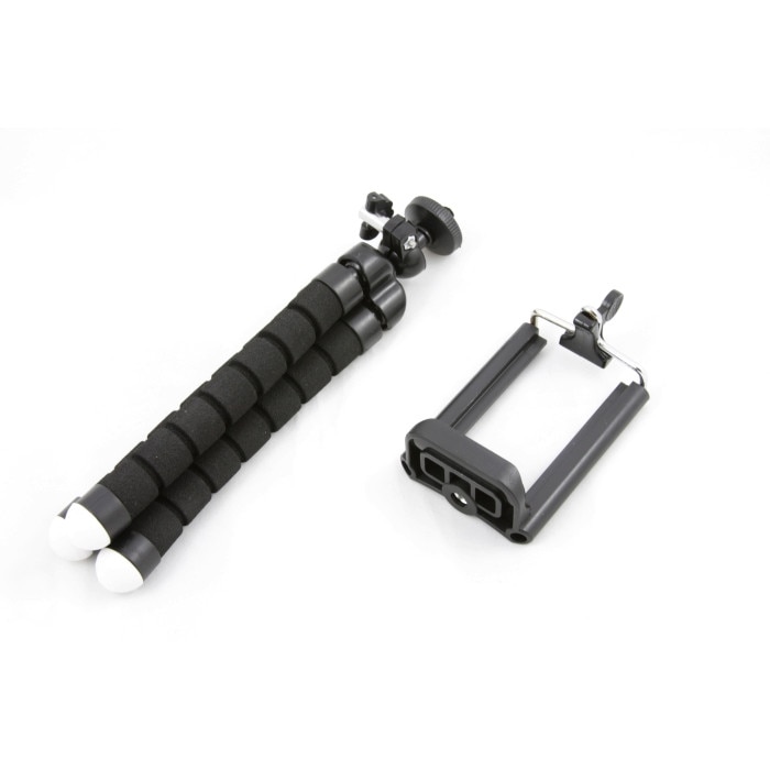 Trepied flexibil XREC, Flexi Foam, Suport inclus, Aluminiu, Negru