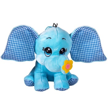 Elefant de plus, material moale, design placut, Albastru, 43 cm Elefant de plus, material moale, design placut, Albastru, 43 cm