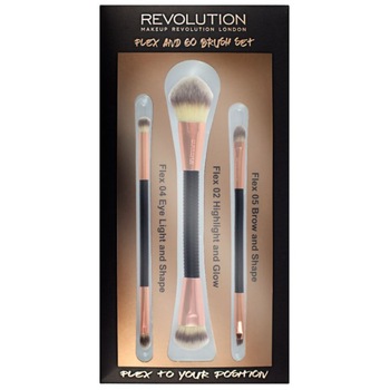 Set 3 pensule Makeup Revolution Flex & Go Brush pentru aplicarea machiajului Set 3 pensule Makeup Revolution Flex & Go Brush pentru aplicarea machiajului