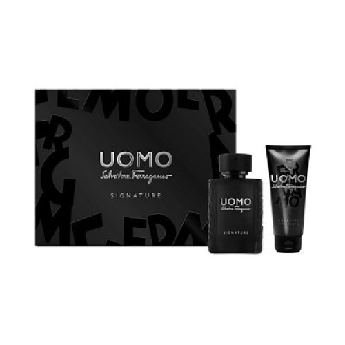 Set cadou Salvatore Ferragamo Uomo Signature, Barbati, 50 ml Apa de Parfum + 100 ml Gel de dus